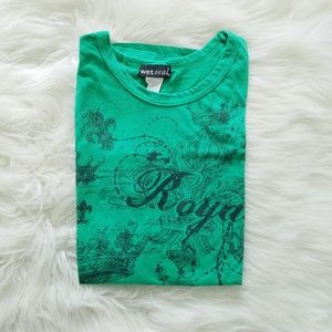 Green Royal Screen Printed Short Sleeve T-Shirt